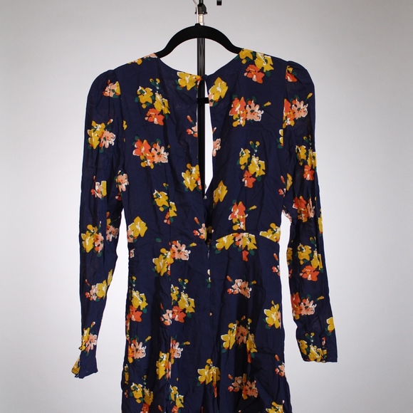 Urban Outfitters Navy Floral Long Sleeve Romper - Picture 3 of 5